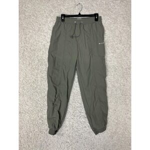 Wilo The Label Jogger Pants Mens Medium Green Nylon Drawstring Zip Pocket